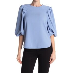 GORGEOUS WOMEN’S GANNI HEAVY CREPE BLOUSE IN‎ FOREVER BLUE